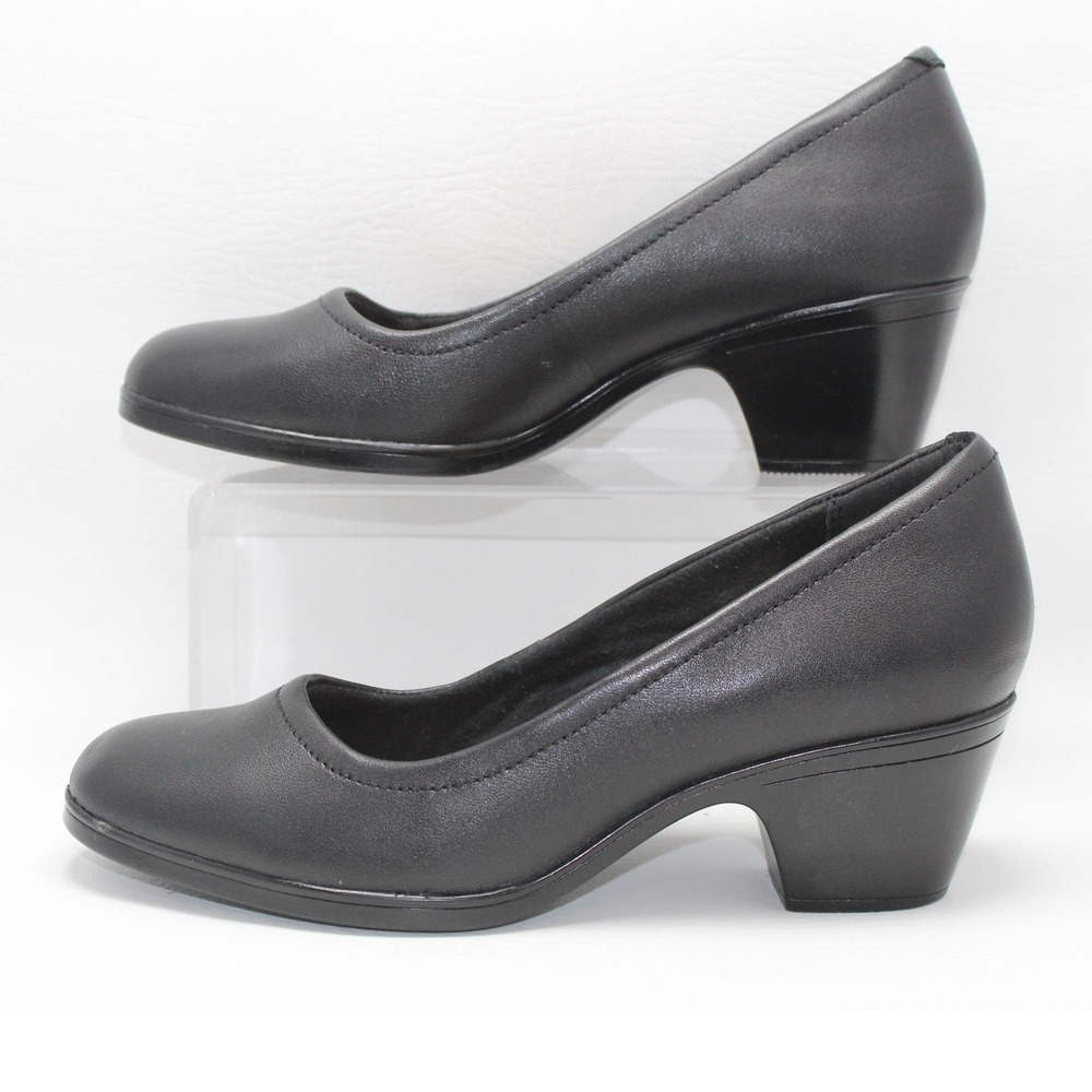 Clarks Collection Womens Black Ultimate Comfort Block Heel Pumps Size 8 M